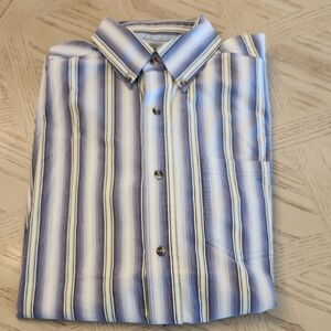 Ariat Men's Striped Button Down Long Sleeve Shirt - Blue & White Sz Large /Tall